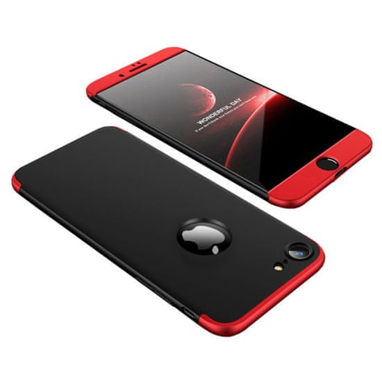 GKK 360 Full Body plastový kryt na iPhone 7/8, čierny/červený