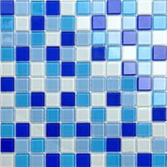 Maxwhite Mozaika CH4023PM sklenená biela modrá 30x30cm sklo