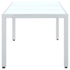 Vidaxl Záhradný stôl biely 190x90x75 cm polyratan