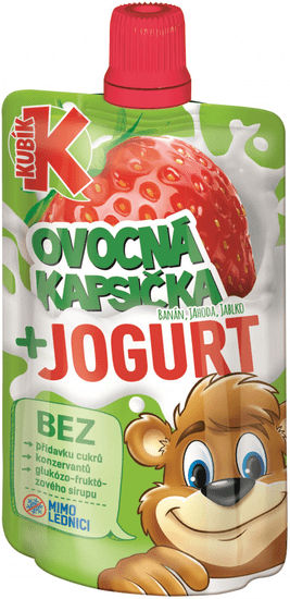 Kubík Kapsička Banán-JAHODA-Jablko s jogurtom 12x80g