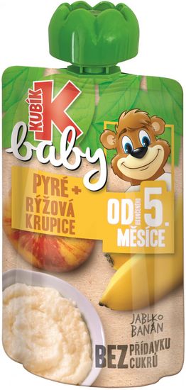 Kubík Baby Jablko-Banán-Ryžová KRUPICA 12x100 g