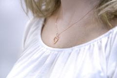Beneto Ružovo pozlátený strieborný náhrdelník so srdcom AGS289 / 47-ROSE (retiazka, prívesok)
