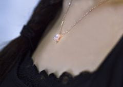 Beneto Ružovo pozlátený strieborný náhrdelník s kryštálmi AGS1135 / 47-ROSE