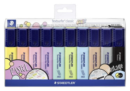 Staedtler Zvýrazňovače Textsurfer Classic Pastel, súprava 10 rôznych farieb