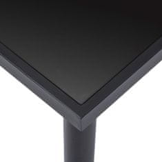 Vidaxl Jedálenský stôl, čierny 140x70x75 cm, tvrdené sklo