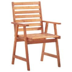 Vidaxl Vonkajšie jedálenské stoličky 8 ks s podložkami masívne akáciové drevo
