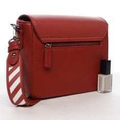 DIANA & CO Designová dámska crossbody koženková kabelka Lucky stripes, červená