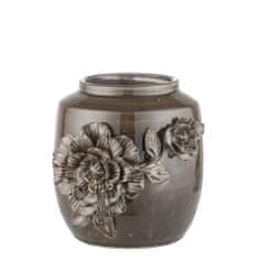 Lene Bjerre Malý keramický obal na kvetináč Reiki, hnedý 18 x 18 x 21 cm