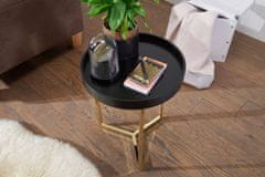 Bruxxi Odkladací stolík Hira, 51 cm, čierna/zlatá