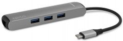 EPICO USB Type-C HUB SLIM (4K HDMI & Ethernet) 9915112100019, strieborný, čierny kábel