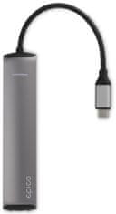EPICO USB Type-C HUB SLIM (4K HDMI & Ethernet) 9915112100017, sivý, čierny kábel