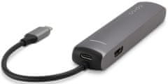EPICO USB Type-C HUB SLIM (4K HDMI & Ethernet) 9915112100017, sivý, čierny kábel