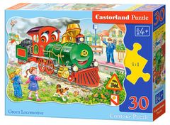 Castorland Puzzle Zelená lokomotíva 30 dielikov