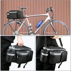 MG Bicycle Bike Pannier cyklistická zadná taška s popruhom, 6l, čierna