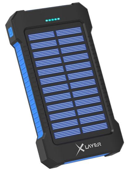 XLAYER Powerbanka PLUS Solar 8000 mAh, čierna/modrá 215869
