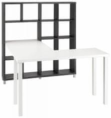 Danish Style Stôl s knižnicou Kera, 153 cm, sivá/biela
