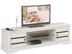 Danish Style Tv stolík Zina, 160 cm, biela