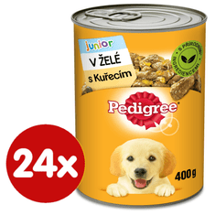 Pedigree konzerva s kuracím v želé pre šteňatá 24x400 g