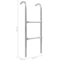 Vidaxl Dvojstupňový trampolínový rebrík strieborný 82,5 cm oceľový