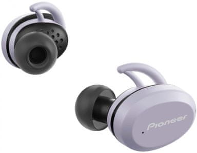 bezdrôtové Bluetooth 5.0 slúchadlá pioneer so-e9tw 6 mm meniče super zvuk s výraznými basmi handsfree ovládanie hlasom podpora hlasových asistentov zabudované tlačidlá výdrž 5 h na nabitie nabíjacie puzdro automatické párovanie ipx5 ipx7 ochrana voči vode vhodné pre športovcov ambient režim umývateľné