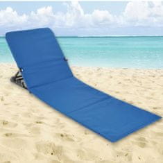 Vidaxl HI Skladacie plážové lehátko modré PVC