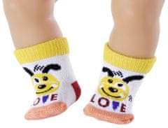 BABY born Ponožky (2 páry) žlto-biele a pruhované, 43 cm