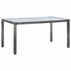 Vidaxl Záhradný stôl sivý 150x90x75 cm polyratanový