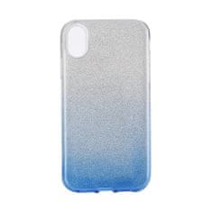 FORCELL Shining silikónový kryt na iPhone XS Max, modrý/strieborný