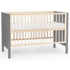 KinderKraft Baby wooden cot MIA guardrail grey