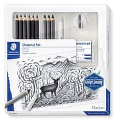 Staedtler Uhlíkové ceruzky "Design Journey Lumograph", sada s gumou, strúhadlom, grafit.ceruzky 61 100C