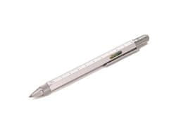 Troika Multifunkčné guličkové pero "Construction", strieborná, s pravítkom, vodováhou a stylusom
