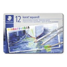 Staedtler Akvarelové pastelky "Karat", sada, kovová krabička, 12 farieb 125 M12