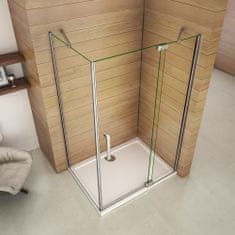 H K Obdĺžnikový sprchovací kút AIRLINE 90x80 cm s jednokrídlovými dverami s pevnou stenou vrátane sprchovej vaničky z liateho mramoru