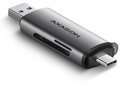 Čítačka pamäťových kariet Axagon CRE-SAC USB-C + A čítačka SD / microSD 