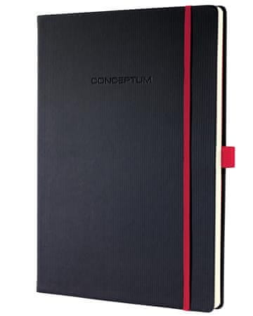 Sigel Exkluzívny zápisník "Conceptum Red Edition", čierno-červená, A4, štvorčekový, 97 listov, tvrdé dosky, CO660