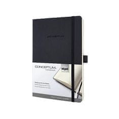 Sigel Exkluzívny zápisník "Conceptum", čierna, A5, štvorčekový, 97 listov, mäkké dosky, CO320