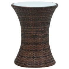 Vidaxl Záhradný bočný stolík v tvare bubna hnedý polyratanový