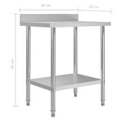Vidaxl Kuchynský pracovný stôl, prístenný 80x60x93 cm, oceľ