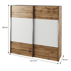 KONDELA Spálňový komplet (posteľ 160x200 cm), dub wotan/biela, GABRIELA NEW