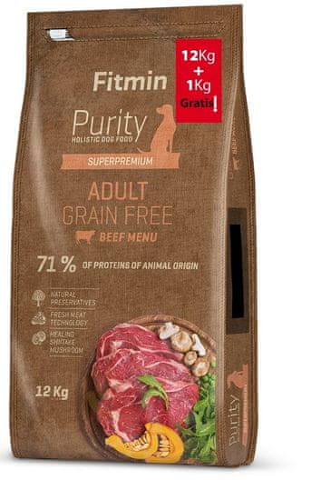 Fitmin dog Purity GF Adult Beef 12 kg + 1 kg
