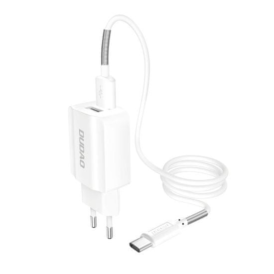 DUDAO A2EU Home Travel nabíjačka 2x USB 2.4A + micro USB kábel, biela
