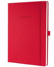 Sigel Záznamná kniha "Conceptum", červená, A4, linajkový, 194 strán, CO645