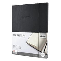 Sigel Záznamná kniha "Conceptum Softwave", čierna, exkluzívna, A4+, squared, 194 listov, SIGEL