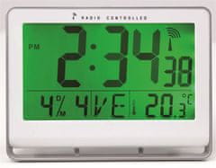 Alba Nástenné hodiny "Horlcdneo", radio-control, LCD displej, 22x20 cm, strieborné, HORLCDNEO