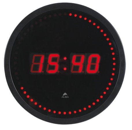 Alba Nástenné hodiny, LCD displej, čierna, 30 cm, "Horled", HORLED