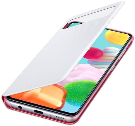SAMSUNG Flipové puzdro S View Wallet Cover pre Samsung Galaxy A41 EF-EA415PWEGEU, biele