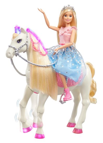 Mattel Barbie Princess Adventure Princezná a kôň so svetlami a zvukmi