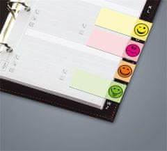 Sigel Samolepiace záložky, 5 x 40 lístkov, 20 x 50 mm, "Smile", mix farieb, HN502