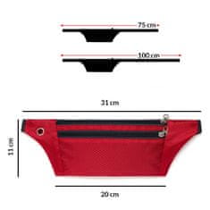 MG Ultimate Running Belt bežecký opasok s otvorom pre slúchadlá, ružový