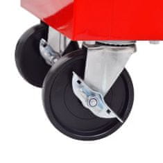 Vidaxl Červený dielenský vozík na náradie s 5 zásuvkami
